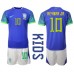 Brazilië Neymar Jr #10 Babykleding Uitshirt Kinderen WK 2022 Korte Mouwen (+ korte broeken)